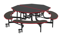 Classroom Select Mobile Table with Benches, Octagon Item Number 4001242