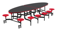 Classroom Select Mobile Table, 12 Stools, Elliptical, 10 Feet Item Number 4001254