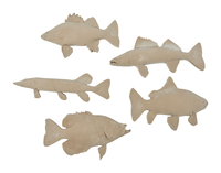 Sax Gyotaku Game Fish Print Models, Assorted Sizes, Tan, Set of 5 410588