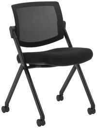 Global Industries Mesh Back Flip Seat Nesting Chair, Armless, 22 x 22 x 33 Inches, Black 2123719