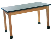 Classroom Select Science Table, 48 x 24 x 36 Inches, Epoxy Resin Top, Oak, Black, Item Number 530362
