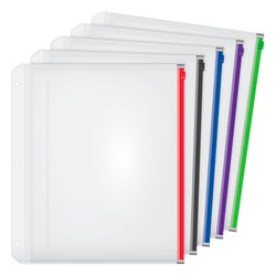 Image for Cardinal Expanding Zipper Binder Pocket, 8-1/2 x 11 Inches, Assorted Colors, Pack of 5 from School Specialty