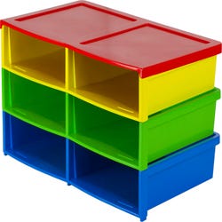 Image for Storex 6 Slot Quick Stack Literature Organizer, Classroom Colors from School Specialty