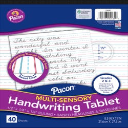 Image for Pacon Multi-Sensory Raised Ruled Tablet, 8-1/2 x 11 Inches, Short Ruled, 40 Sheets from School Specialty