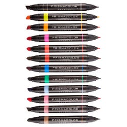 Image for Prismacolor Premier Dual Ended Art Markers, Chisel/Fine Tip, Assorted Colors, Set of 12 from School Specialty