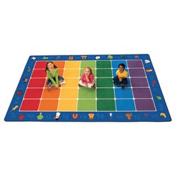Carpets for Kids Fun with Phonics Seating Rug, 7 Feet 6 Inches x 12 Feet, Rectangle, Multicolored, Item Number 679225