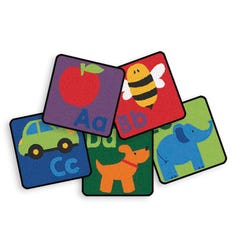 Image for Carpets for Kids KID$Value PLUS Sequential Seating Literacy Carpet. Squares, 12 x 12 Inches, Set of 26, Multicolored from School Specialty