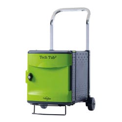 Image for Copernicus Tech Tub2 Trolley, Holds 6 devices, 14-3/4 x 19-1/2 x 26-1/4 Inches, Black and Green from School Specialty