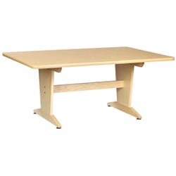 Image for Diversified Woodcrafts Pedestal Table, 60 x 42 x 26 Inches, Natural Birch Laminate Top from School Specialty
