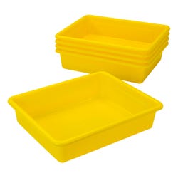 Image for School Smart Storage Tray, Letter Size, 10-3/4 x 13-1/4 x 3 Inches, Yellow, Pack of 5 from School Specialty