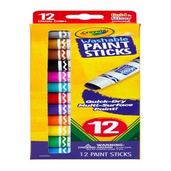 Image for Crayola Washable Paint Sticks, Assorted Colors, Set of 12 from School Specialty