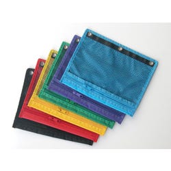 School Smart Mesh Zippered Binder Pockets, 10 x 7-1/2 Inches, Assorted Colors, Pack of 12 081946
