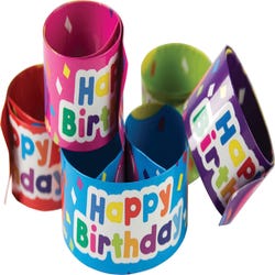 Teacher Created Resources Happy Birthday Slap Bracelets, Balloon Print, Pack of 10 2003454