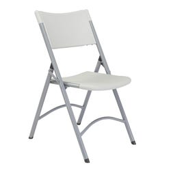 National Public Seating 600 Series Lightweight Folding Chair,18-3/4 x 21-1/2 x 32 Inches, Grey Seat, Grey Frame, Item Number 2051299