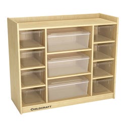 Image for Childcraft Storage Unit, 8 Clear Trays, 3 Translucent Trays and Lids, 35-3/4 x 14-1/4 x 30 Inches from School Specialty