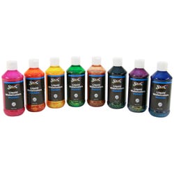 Sax Liquid Washable Watercolor Paint, 8 Ounces, Assorted Glitter Colors, Set of 8 1567860