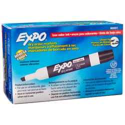 Image for EXPO Low Odor Dry Erase Marker, Chisel Tip, Black, Pack of 12 from School Specialty
