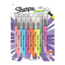 Image for Sharpie Highlighter, Clear View Highlighter with See-Through Chisel Tip, Stick Highlighter, Assorted, Pack of 12 from School Specialty