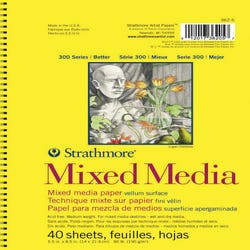 Image for Strathmore 300 Series Mixed Media Pad, 5-1/2 x 8-1/2 Inches, 90 lb, 40 Sheets from School Specialty
