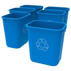Image for School Smart Indoor Recycle Waste Basket, 28 Quart, Blue, Case of 6 from School Specialty