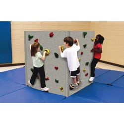 Image for WeeKidz Tyke Tower 4-Panel Climbing Wall with Safety Mats, 5 x 4 Feet from School Specialty