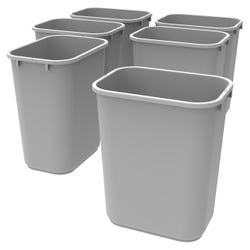 Image for School Smart Indoor Waste Basket, 28 Quart, Gray, Case of 6 from School Specialty