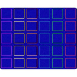 Image for Childcraft Rainbow Squares Carpet, 10 Feet 6 Inches x 13 Feet 2 Inches, Rectangle, Blue from School Specialty