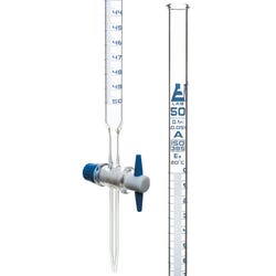 Image for Eisco Borosilicate Burette, Straight Bore, PTFE Stopcock, 50mL, Class A from School Specialty