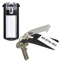 Image for Durable Plastic Key Tag with Paper Inserts, Black, Pack of 6 from School Specialty
