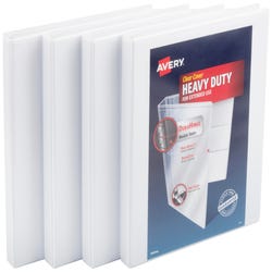Image for Avery Heavy-Duty View Binder, 1/2 Inch, Slant Ring, White, Pack of 4 from School Specialty
