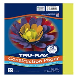 Image for Tru-Ray Sulphite Construction Paper, 9 x 12 Inches, Brilliant Lime, 50 Sheets from School Specialty