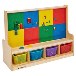 Image for Childcraft Dual-Sided Building-Brick Activity Center with Translucent-Color Trays, Standard Grids, 39-1/2 x 14-1/4 x 30 Inches from School Specialty
