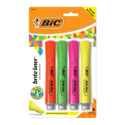 Image for BIC Brite Liner Tank Highlighter, Chisel Tip, Assorted Colors, Pack of 4 from School Specialty