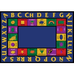 Carpets for Kids Bilingual Carpet, 8 Feet 4 Inches x 11 Feet 8 Inches, Rectangle, Blue, Item Number 520724