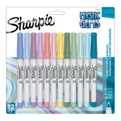 Sharpie Permanent Markers, Ultra Fine Point, Mystic Gems, Set of 12 Item Number 2086830