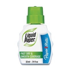 Image for Paper Mate Liquid Paper Fast Dry Correction Fluid, 0.74 fl-oz Bottle, Solvent, White from School Specialty