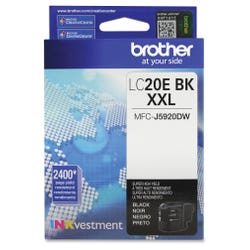 Image for Brother LC20EBK Ink Cartridge, 2400 Page Yield, Black from School Specialty