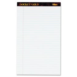 Image for TOPS Docket Gold Legal Pad, 8-1/2 x 14 Inches, Legal Ruled, White, 50 Sheets, Pack of 12 from School Specialty