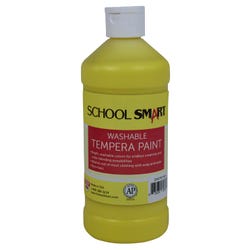 School Smart Washable Tempera Paint, Yellow, 1 Pint Bottle Item Number 2002740