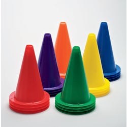 Lightweight Stacking Cones, 9 Inch, Assorted Colors, Set of 24 2120341