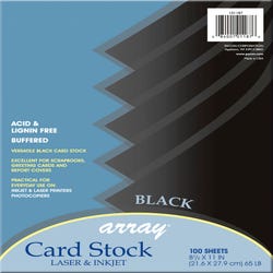 Image for Array Card Stock Paper, 8-1/2 x 11 Inches, Black, Pack of 100 from School Specialty