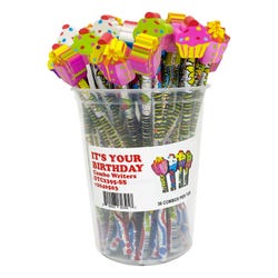 Image for Musgrave Pencil Co. Birthday Pencils with Top Erasers, Set of 36 from School Specialty