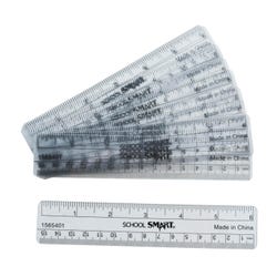 Image for School Smart Flexible Plastic Ruler, Inches and Metric, 6 Inch Size, Clear, Pack of 12 from School Specialty