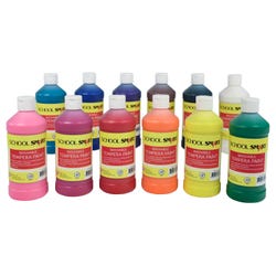 Image for School Smart Washable Tempera Paints, Assorted Colors, Pint Set of 12 from School Specialty
