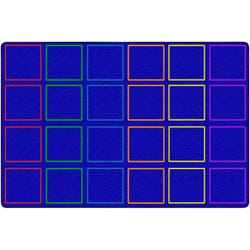 Image for Childcraft Rainbow Squares Carpet, 8 x 12 Feet, Rectangle, Blue from School Specialty