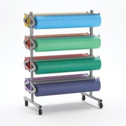 Image for Bulman Horizontal Steel Paper Roll Dispenser and Cutter Rack with Swivel Casters from School Specialty