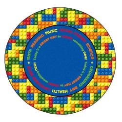 Image for Flagship Carpets Learning Blocks Carpet, 6 Feet, Round from School Specialty