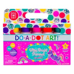Image for Do-A-Dot Art Paint Washable Markers, Shimmers Dauber Tip, Assorted Ultra Bright Colors, Set of 5 from School Specialty