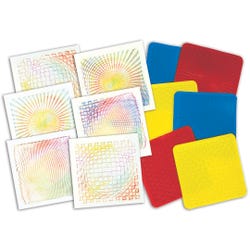 Roylco Optical Illusion Rubbing Plates, 7 x 7 Inches, Set of 6 Item Number 217608