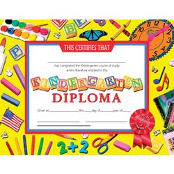 Image for Hayes Kindergarten Diplomas Certificate, 11 x 8-1/2 inches, Paper, Pack of 30 from School Specialty